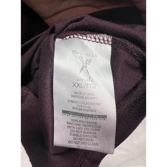 Marc Ecko T-Shirt Men’s Size XXL V-Neck Purple Cut Sew Large Logo Graphic Tee - Picture 9 of 14